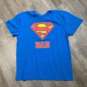 Super Dad DC Comics Blue Tee with Red & Yellow Superman Logo